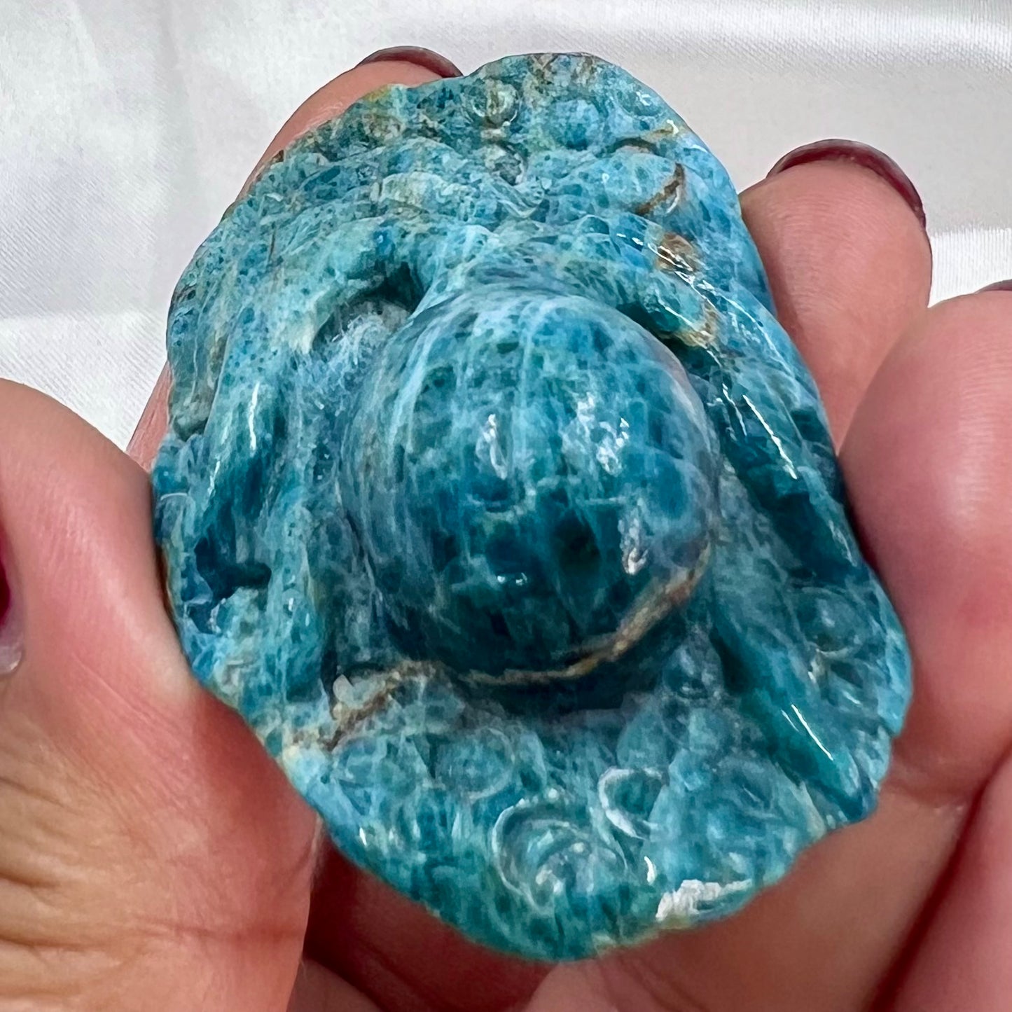 Blue Apatite Octopus Crystal Carving Australian Seller