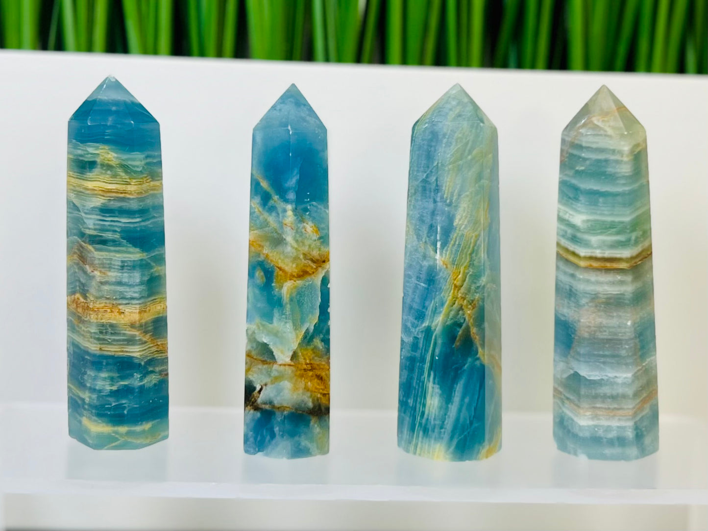 Blue Onyx Points Towers Crystal Generators