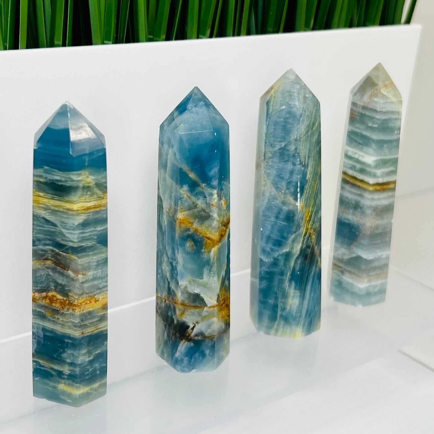 Blue Onyx Points Towers Crystal Generators