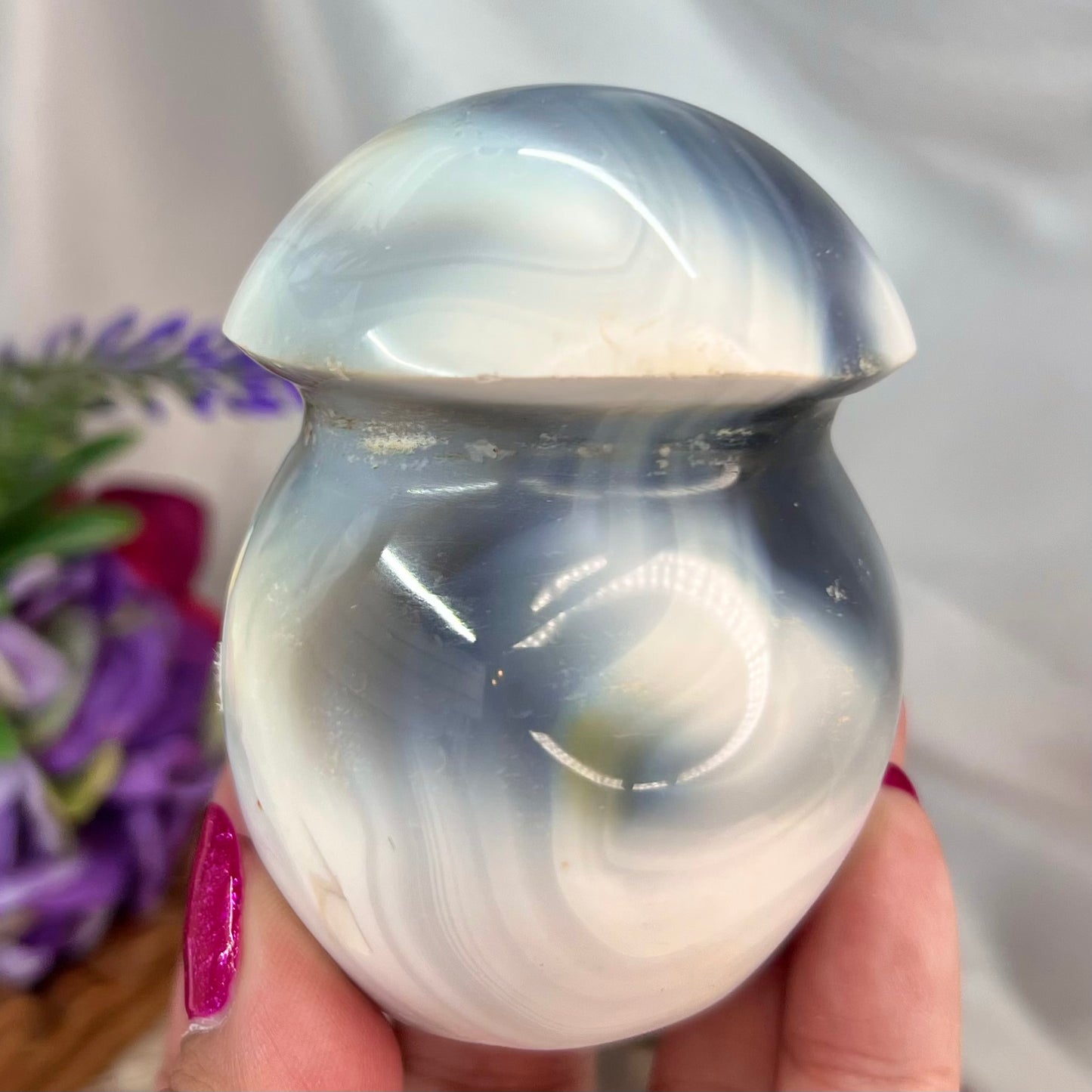 Orca Agate Mushroom Crystal Carving Australian Seller