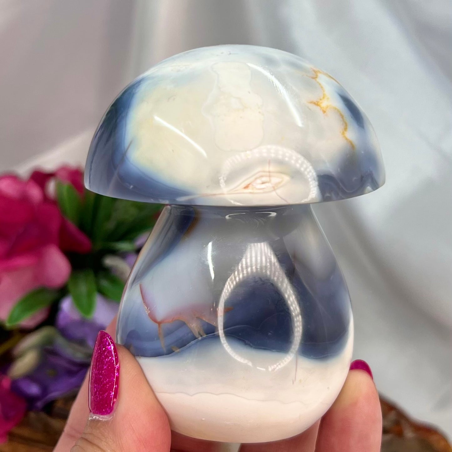 Orca Agate Mushroom Crystal Carving Australian Seller