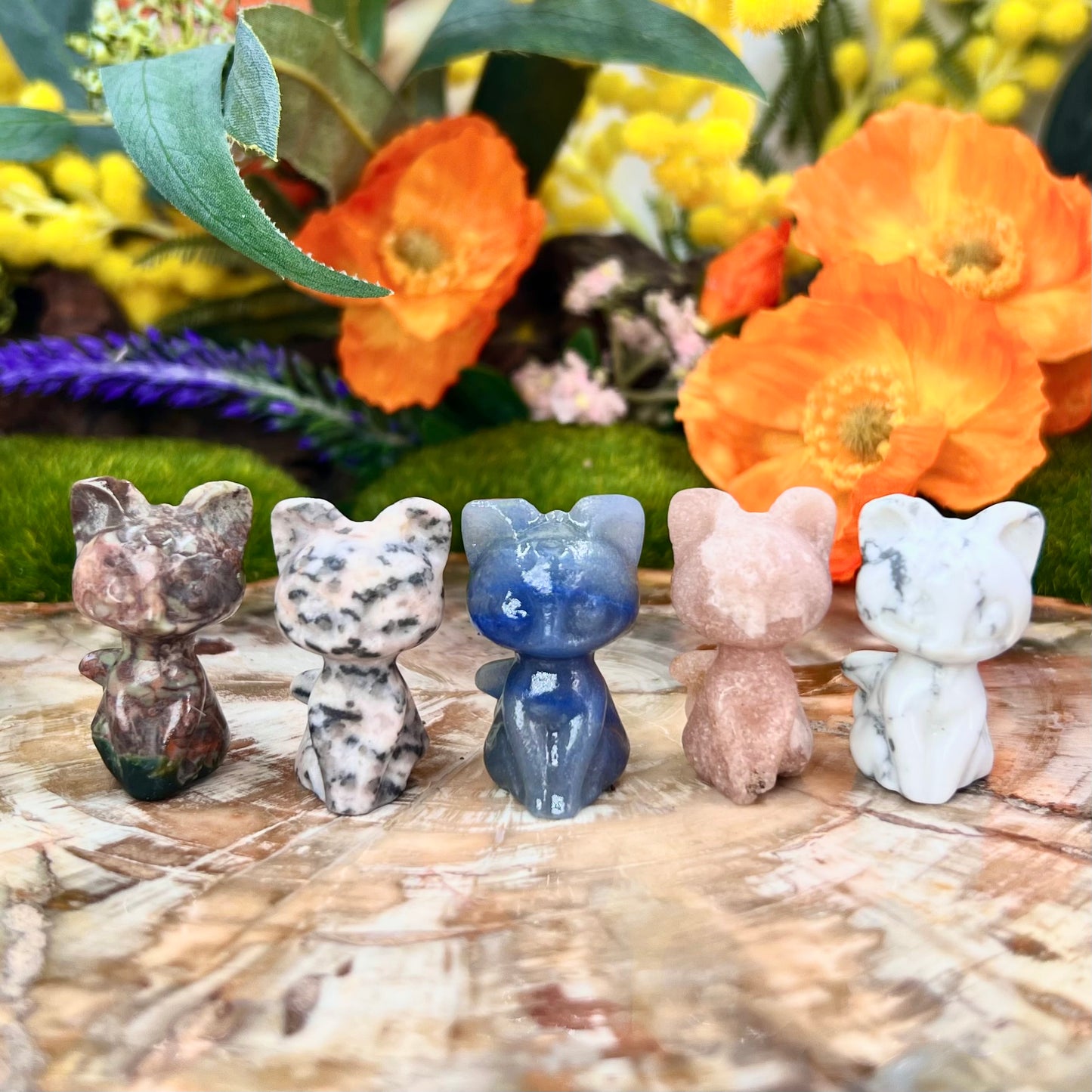 Cats Crystal Kitty Carvings Various Stone Types