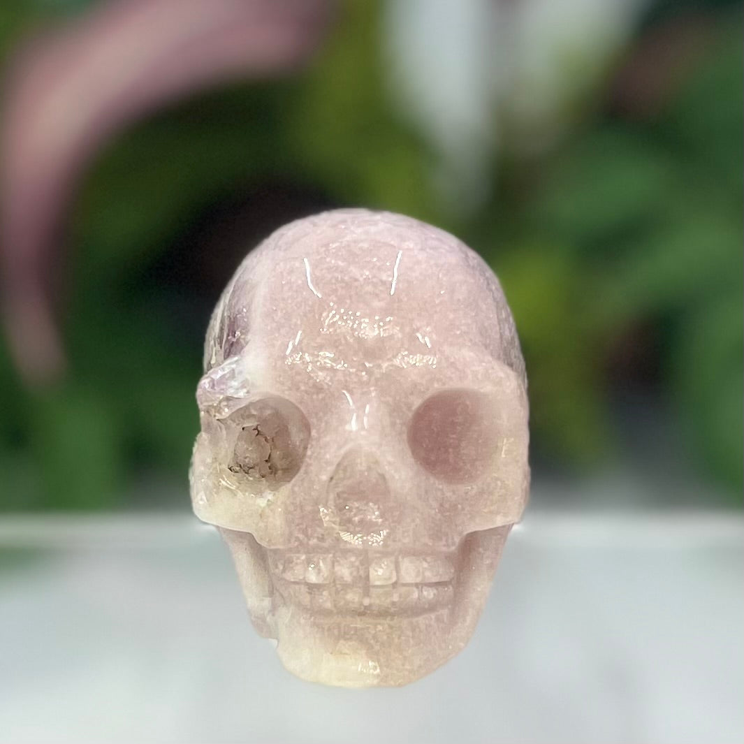 Pink Amethyst Skull Crystal Skull Carving Australian Seller