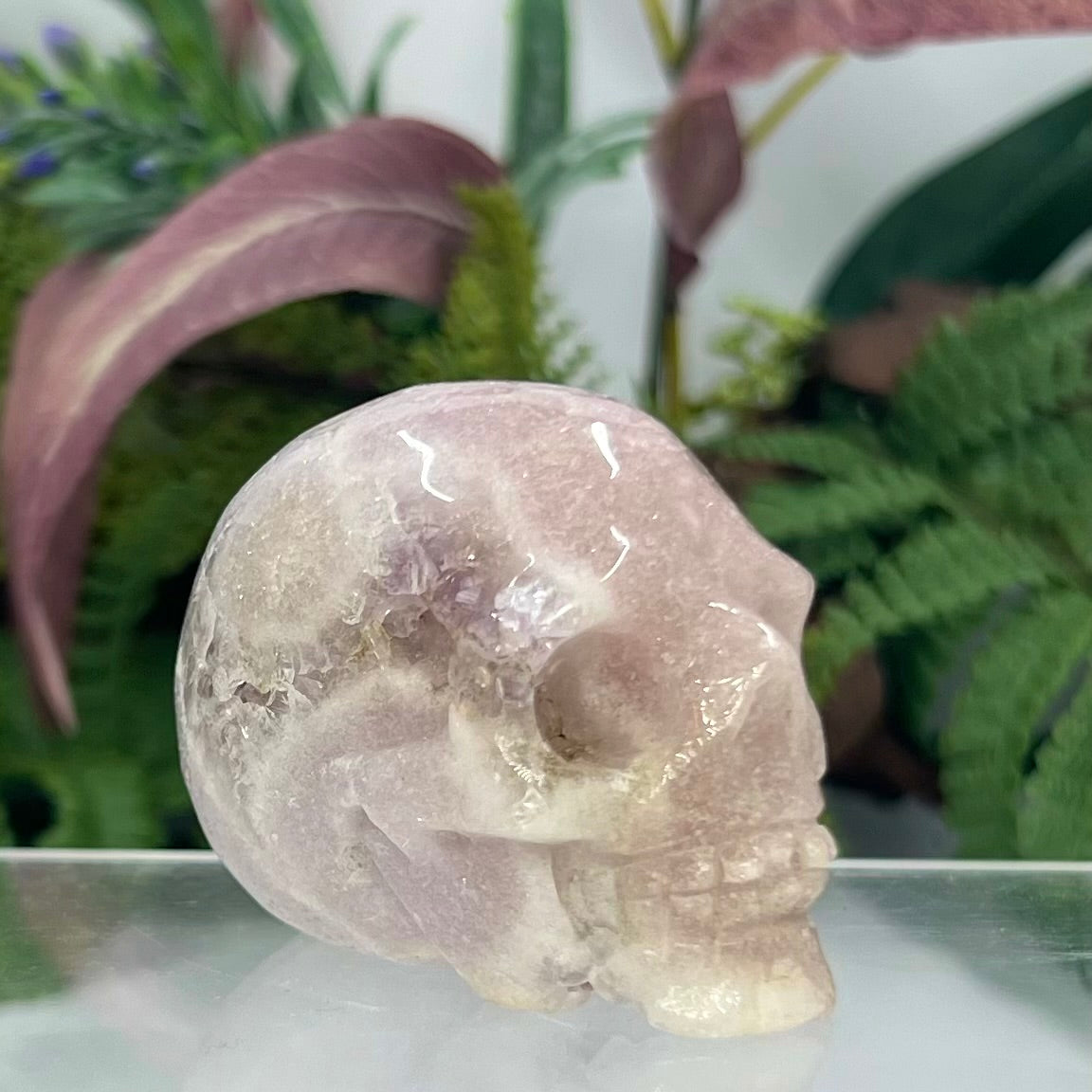 Pink Amethyst Skull Crystal Skull Carving Australian Seller