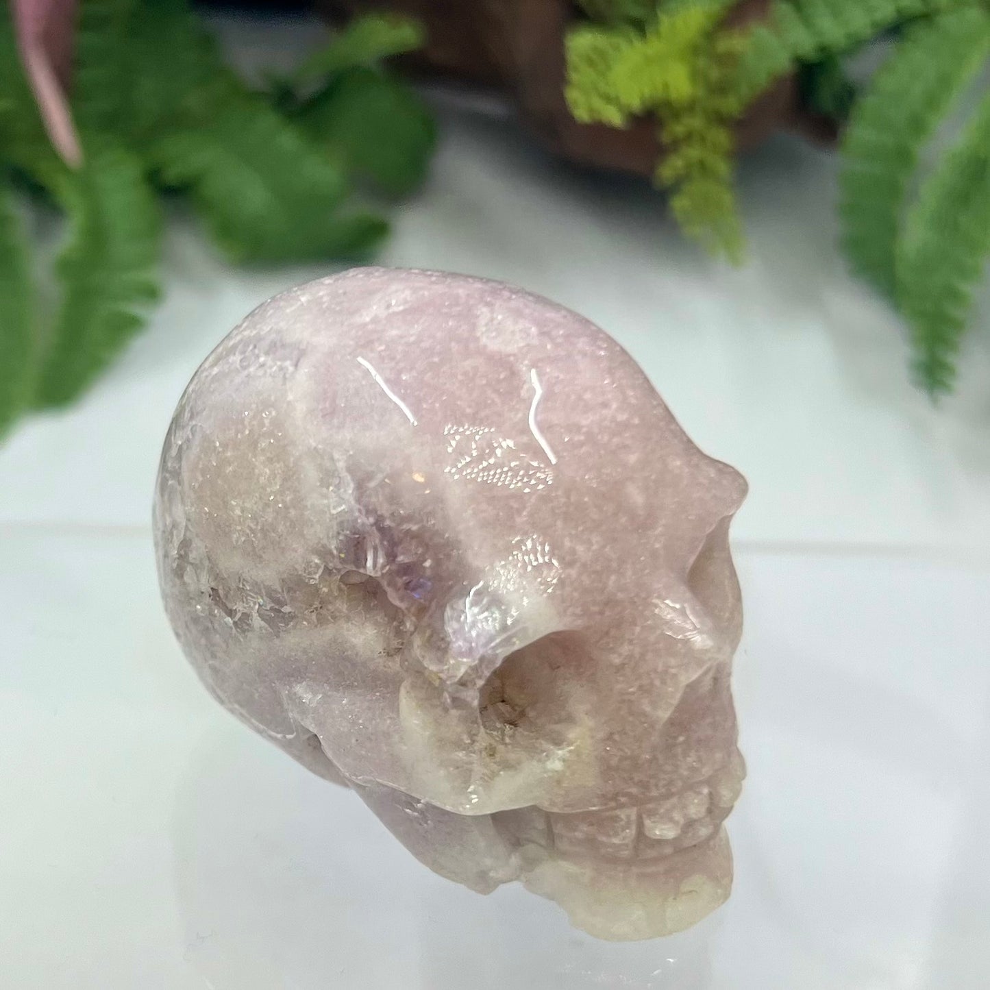 Pink Amethyst Skull Crystal Skull Carving Australian Seller