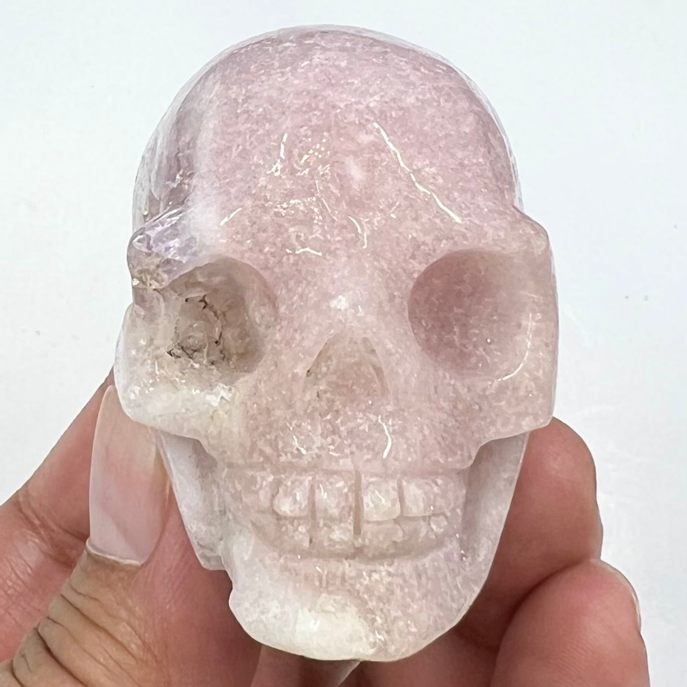 Pink Amethyst Skull Crystal Skull Carving Australian Seller