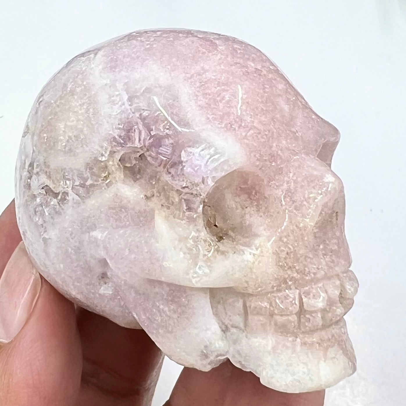 Pink Amethyst Skull Crystal Skull Carving Australian Seller