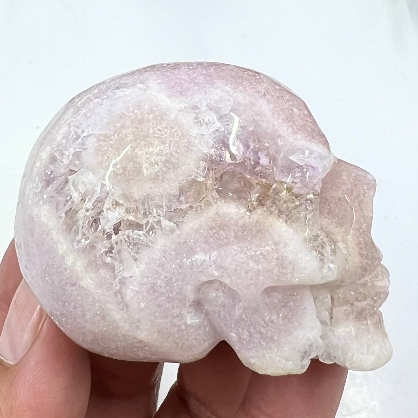 Pink Amethyst Skull Crystal Skull Carving Australian Seller