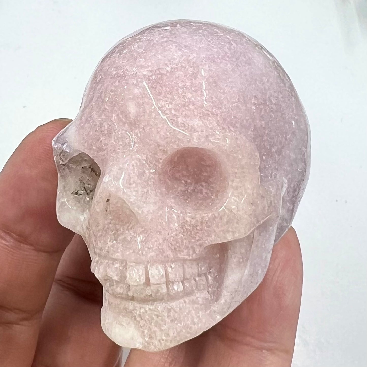 Pink Amethyst Skull Crystal Skull Carving Australian Seller