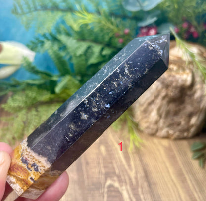 Palm Root Jasper with Pyrite Points Crystal Generators Australian Seller