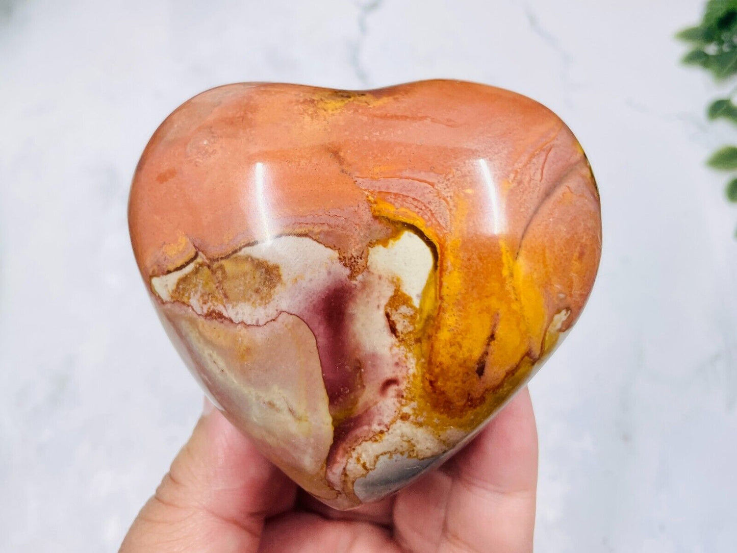 Polychrome Jasper Heart Crystal Carving Australian Seller