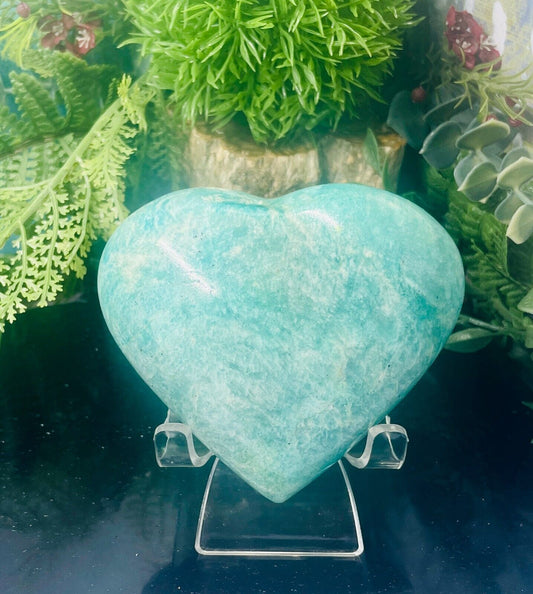 Amazonite Heart Crystal Carving Australian Seller