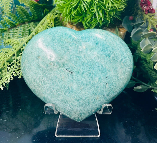 Amazonite Heart Crystal Carving Australian Seller