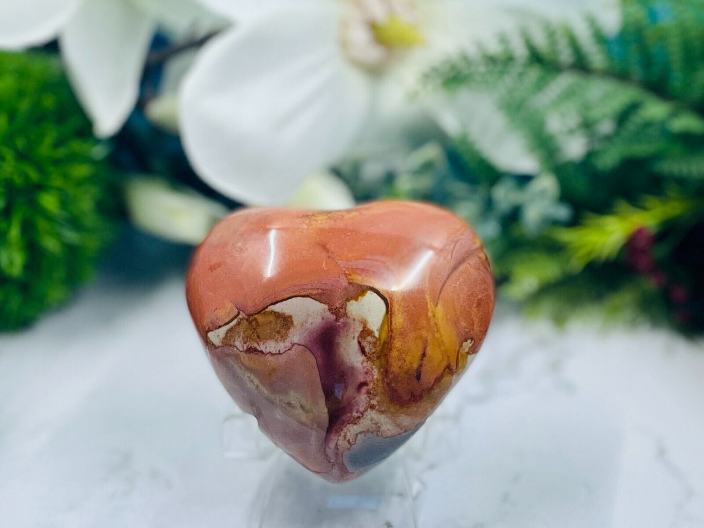 Polychrome Jasper Heart Crystal Carving Australian Seller