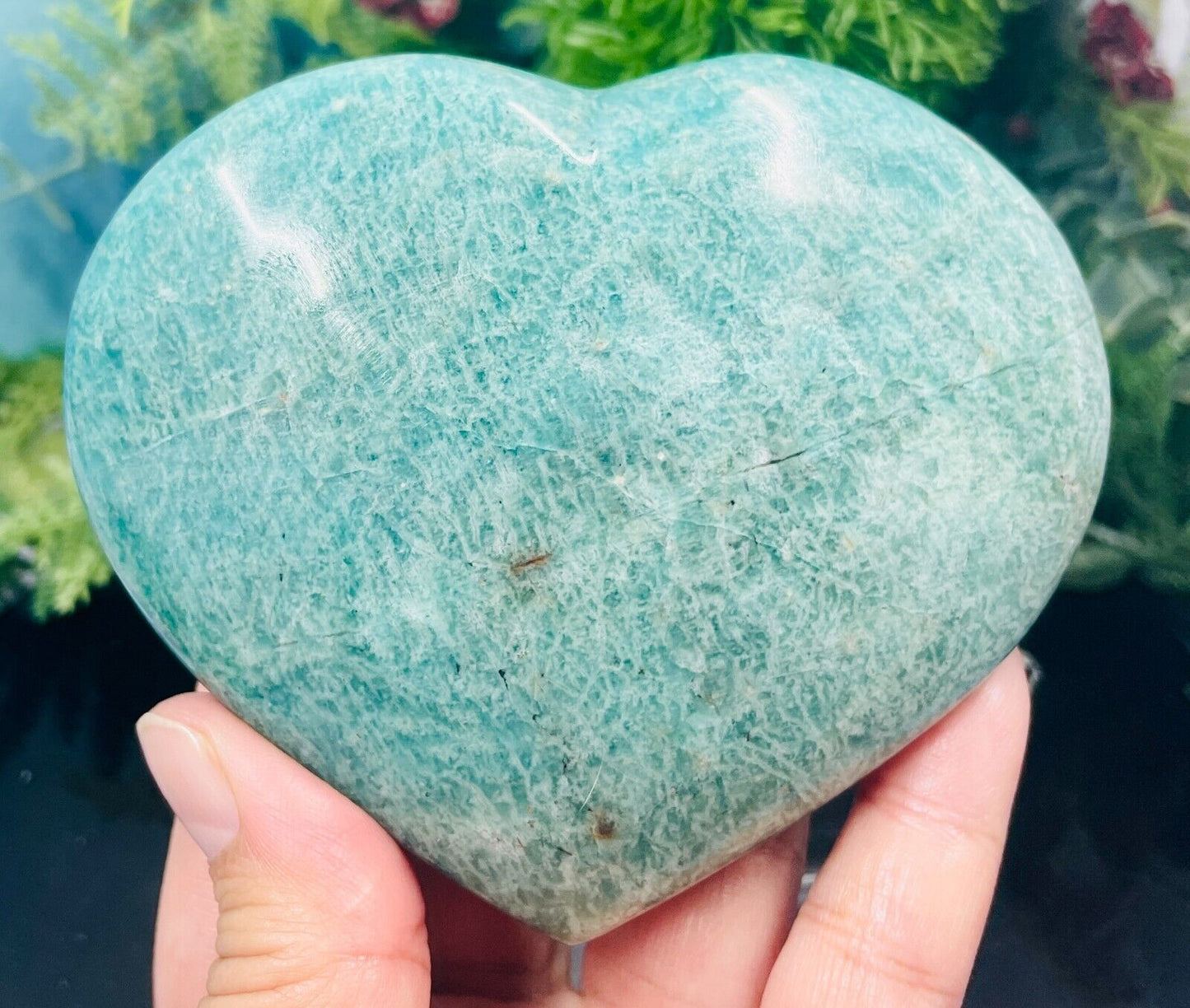 Amazonite Heart Crystal Carving Australian Seller