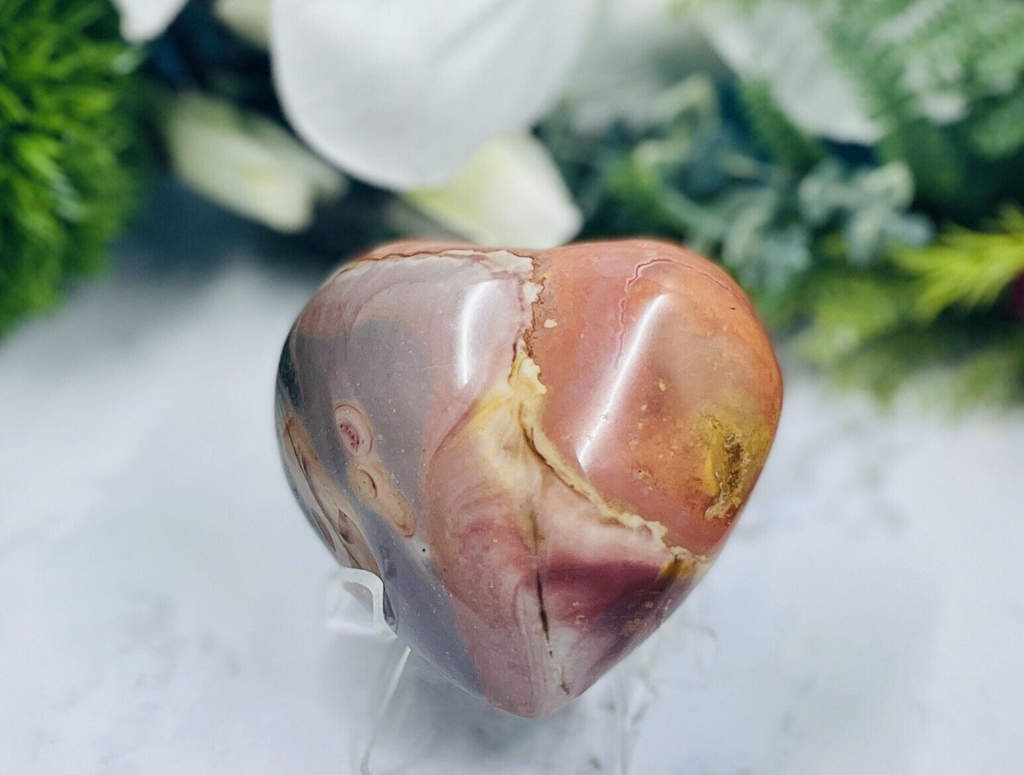 Polychrome Jasper Heart Crystal Carving Australian Seller