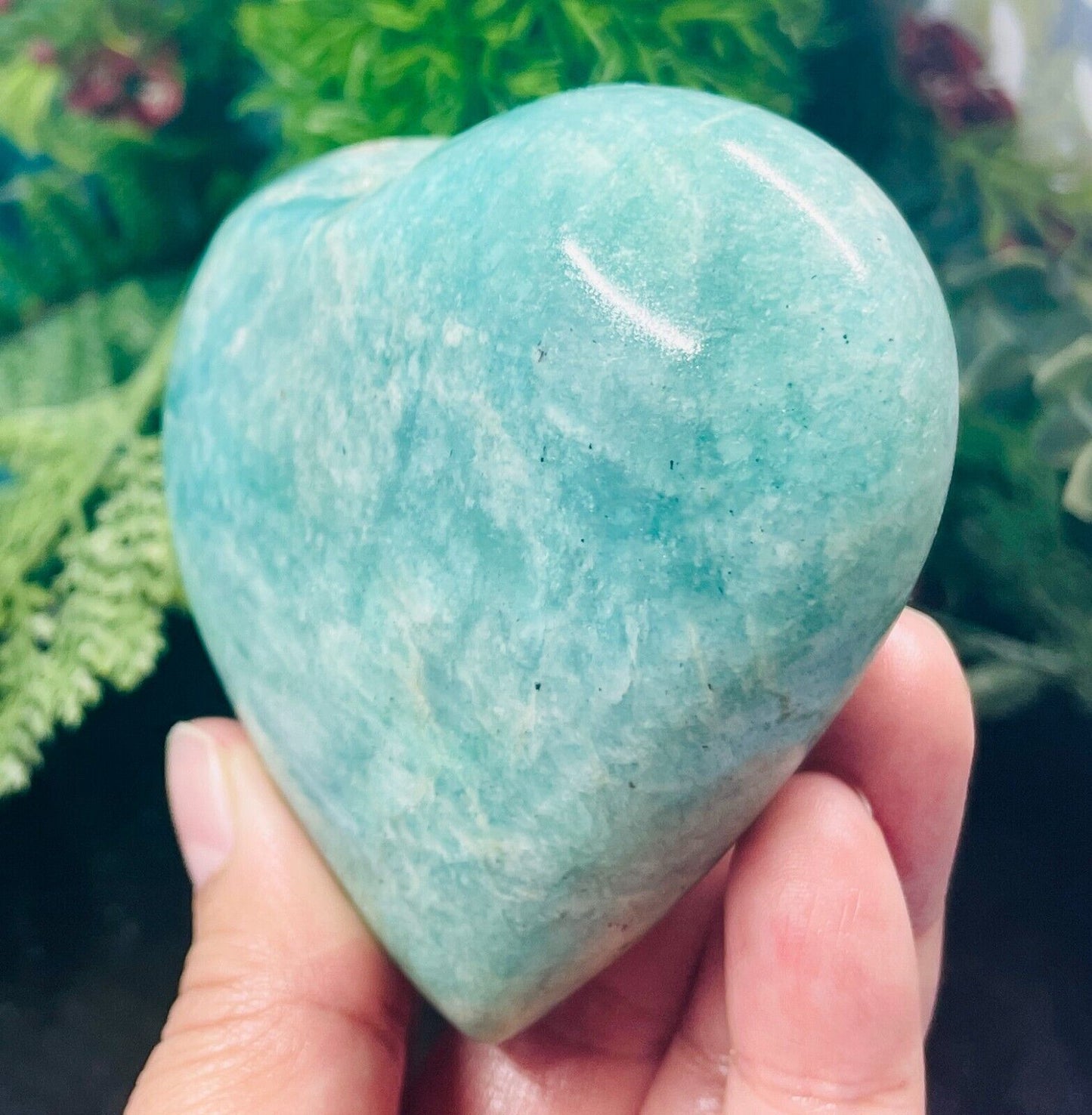 Amazonite Heart Crystal Carving Australian Seller