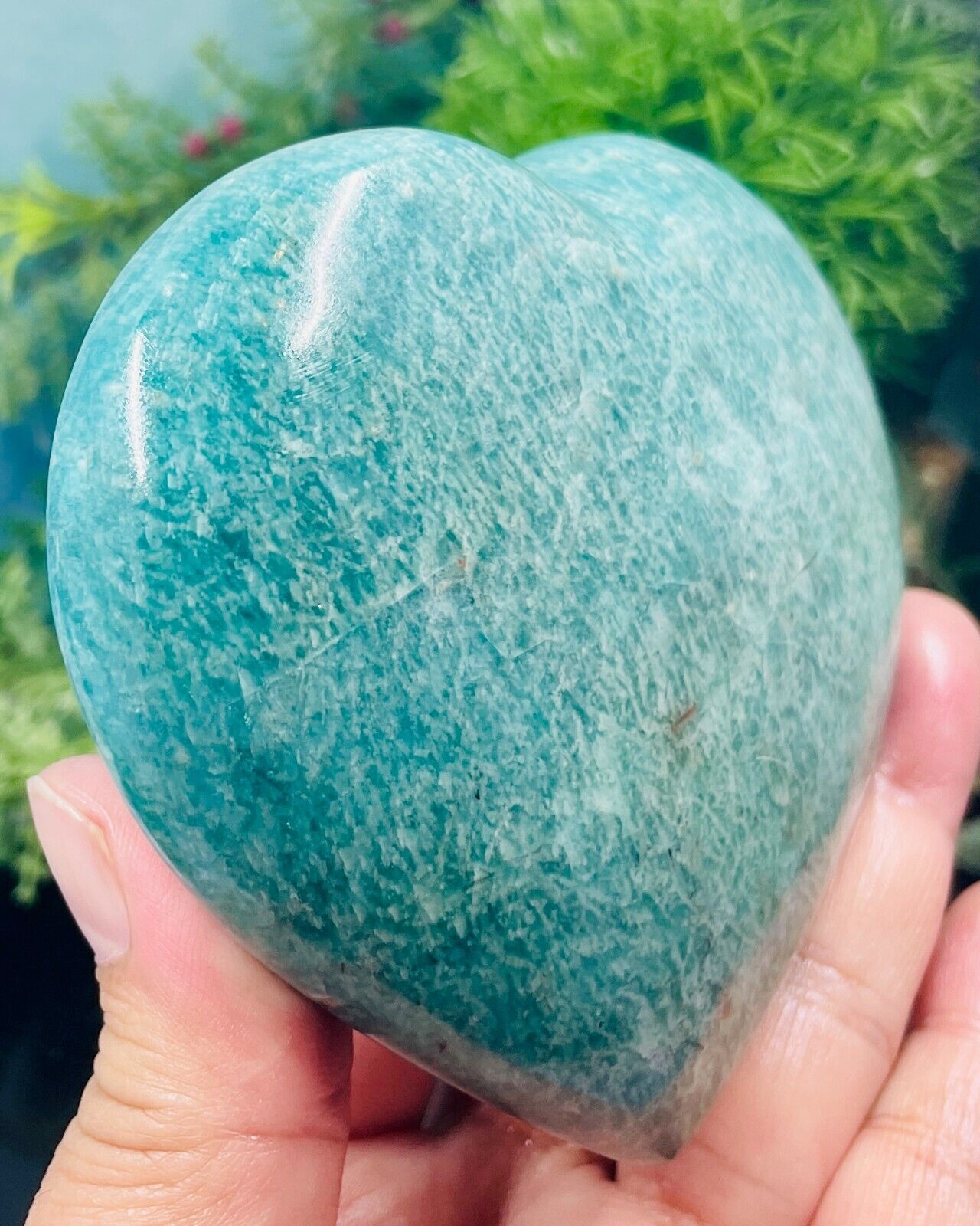 Amazonite Heart Crystal Carving Australian Seller